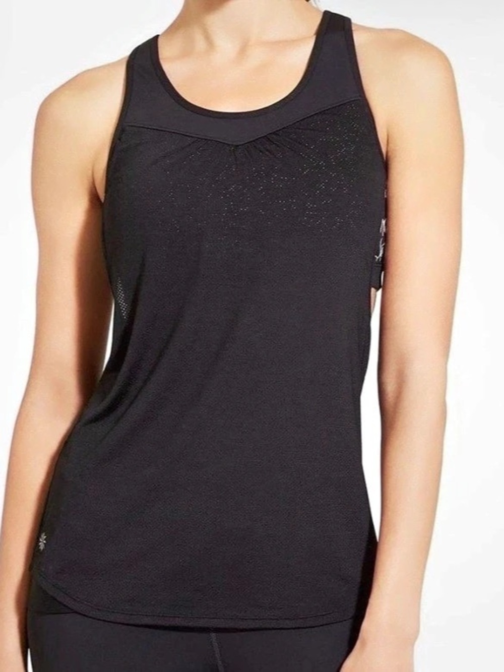Athleta Black Floral Athletic Tank
